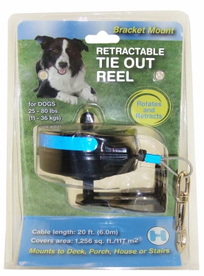 Dog Tie Out With Stake, Retractable, Medium