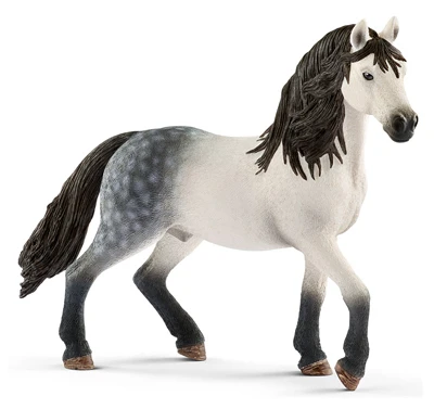 White And Black Andalusian Mare Toy Animal Figure For Ages 3 And Up