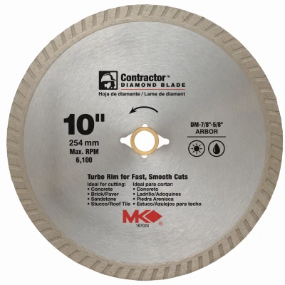 10-Inch Turbo Rim Circular Saw Blade for Dry and Wet Cutting