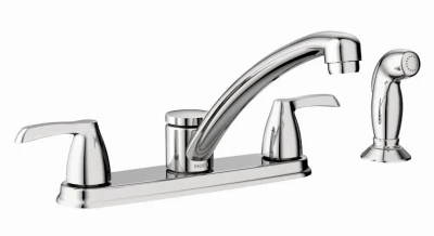 Adler Kitchen Faucet, Double Handle, With Side Spray, Chrome