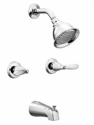 Adler Tub/Shower Faucet, Double Handle, With Showerhead, Chrome