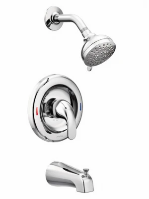 Adler Tub/Shower Faucet, Single Handle, With Showerhead, Chrome