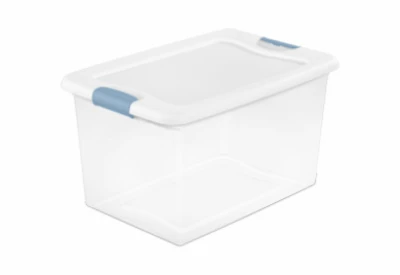 Storage Box With Latch Lid, Clear, 64-Qt.