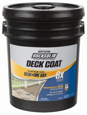 RockSolid Deck & Concrete 6X Resurfacer, Tint Base, 5-Gallons