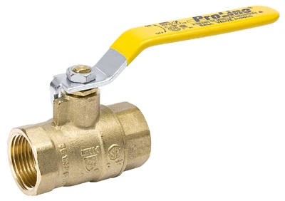Full-Port Ball Valve, Forged Brass Construction, Female Pipe Thread, 1/4 Inch Size
