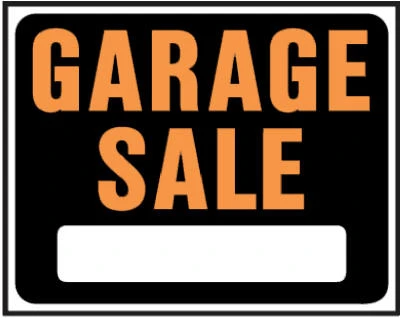 Garage Sale Sign, Hy-Glo Orange/ Black Plastic, 15 x 19-In.