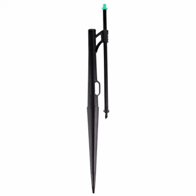 Winged Jet Assembly, Quarter-Circle Pattern, Fan Spray, with 1/4 in. Barbed Inlet on 13 in. Stake with Adjustable Riser