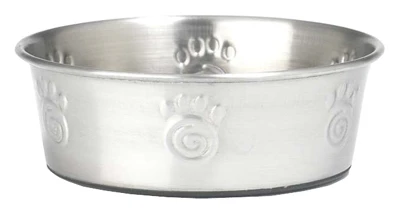 2-cup Stainless Steel Non-skid Pet Bowl With Rubber Bottom