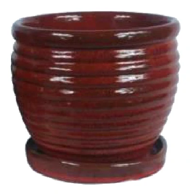 9 Inch Red Ceramic Honey Jar Planter