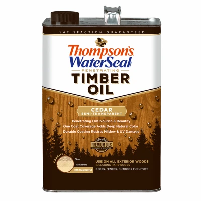 Penetrating Timber Oil, Exterior Wood Protector, Cedar, Semi-Transparent, 1-Gallon