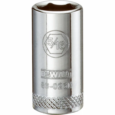 SAE Socket, Shallow, 6-Point, 5/16 In., 1/4 In. Drive
