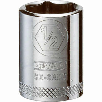 SAE Socket, Shallow, 6-Point, 1/2 In., 1/4 In. Drive