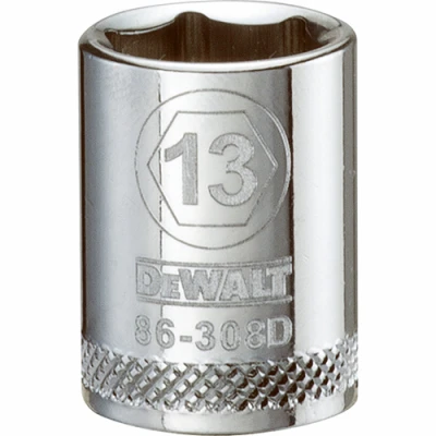 DEWALT Metric Shallow Socket, 6-Point, 3/8-In. Drive, 13mm