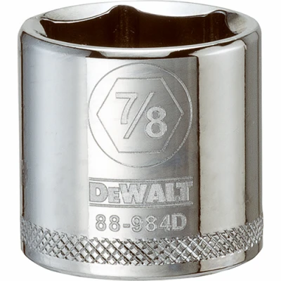 SAE Socket, Shallow, 6-Point, 7/8 In., 3/8 In. Drive