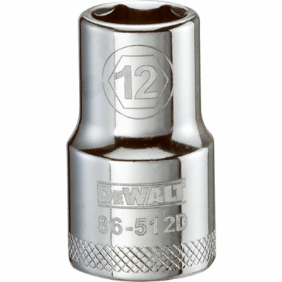 Metric Shallow Socket, 6-Point, 1/2 In. Drive, 12mm