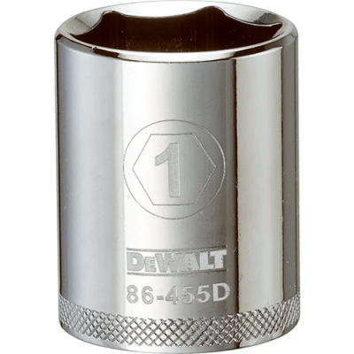 SAE Socket, Shallow, 6-Point, 1 In., 1/2 In. Drive