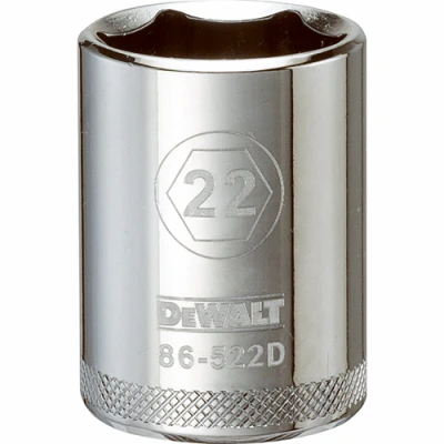 Metric Shallow Socket, 6-Point, 1/2 In. Drive, 22mm
