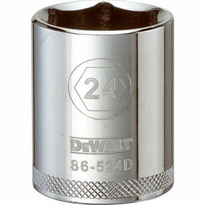 Metric Shallow Socket, 6-Point, 1/2 In. Drive, 24mm