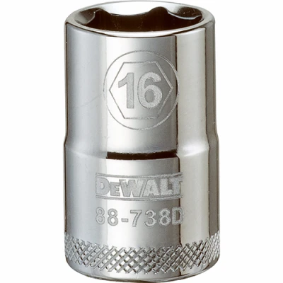 Metric Shallow Socket, 6-Point, 1/2 In. Drive, 16mm