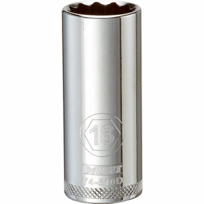 Metric Deep Socket, 12-Point, 3/8 In. Drive, 18mm