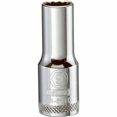 Metric Deep Socket, 12-Point, 3/8 In. Drive, 9mm