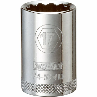 Metric Shallow Socket, 12-Point, 1/2 In. Drive, 17mm