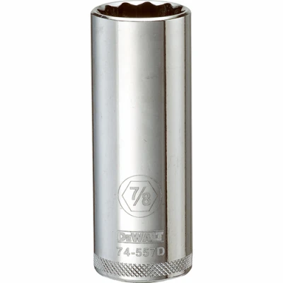 SAE Socket, Deep, 12-Point, 7/8 In., 1/2 In. Drive