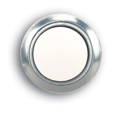Wired Doorbell Push Button, LED Light, Round, Silver Rim, Pearl Center