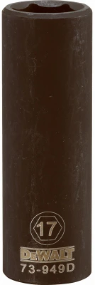 Metric Deep Impact Socket, 6-Point, Black Oxide, 1/2 In. Drive, 17mm