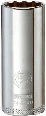 SAE Socket, Deep, 12-Point, 15/16 In., 1/2 In. Drive