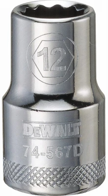 Metric Shallow Socket, 12-Point, 1/2 In. Drive, 12mm