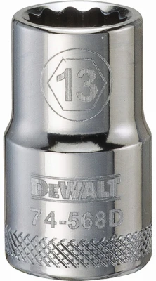 Metric Shallow Socket, 12-Point, 1/2 In. Drive, 13mm