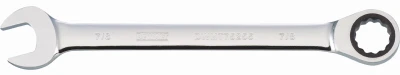 SAE Ratcheting Combination Wrench, Long-Panel, 7/8 In.