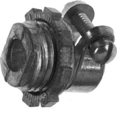 Conduit Fitting, Flexible Screw-In Connector, 3/8 x 1/2-In. Knockout