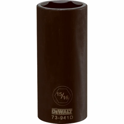 SAE Deep Impact Socket, 6-Point, 1/2 In. Drive, 15/16 In.