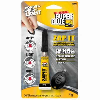 Zap It Light Cure Glue, 5-Second Bond, 4-gm.