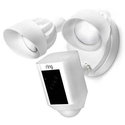 Smart HD Wi-Fi Security Camera + LED Flood Light, White