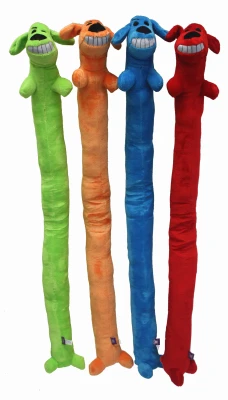 Plush Loofa Dog Toy, 36-inch With 5 Squeakers, Assorted Colors