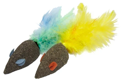 Catnip Mice Cat Toy, Assorted Colors, 5-In. 2-Pk.
