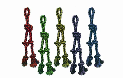 Nuts For Knots Dog Toy, 15-inch Rope Tug With Two Danglers