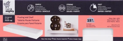 Modern Design Floating Shelf, White Finish, 18 Inches Length