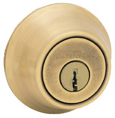 Security Single-Cylinder Deadbolt, Antique Brass