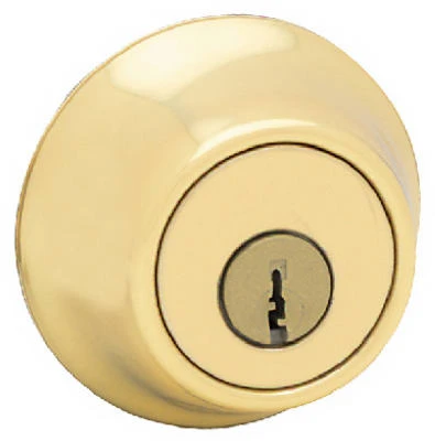 Security Single-Cylinder Deadbolt, Polished Brass