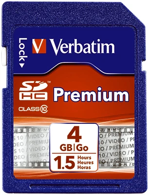 Premium Classic Sdhc Memory Card, 4gb, Class 10, Model 96171