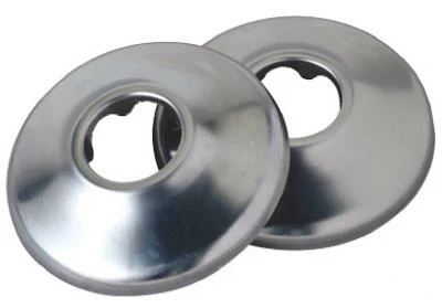 Shallow Pipe Cover, Chrome Finish Flange, for .5-In. Iron Pipe or .75-In. Cooper Tube 2-Pk.