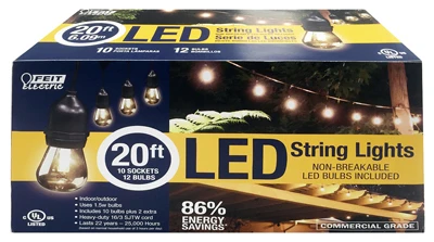 LED String Light Set, 20 Ft.