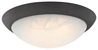 LED Ceiling Light Fixture, Flush Mount, Oil-Rubbed Bronze/White Shade, 11-In.