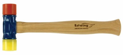 Mallet Hammer, Red & Yellow Rubber, 12 oz.