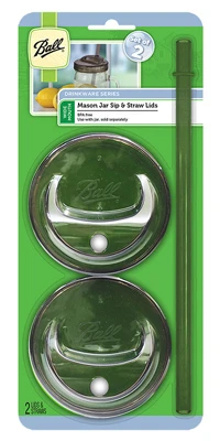 Sip N Straw Lids, Fits Wide Mouth Mason Jars, 4-Pk.