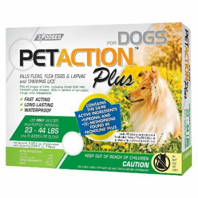 Pet Action Plus Dog Flea & Tick Applicators For Medium Dogs, 3 Monthly Treatments